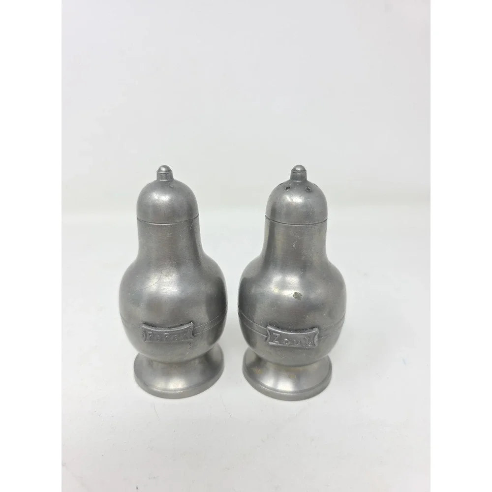 Vintage Dutch salt & Pepper Shakers Pewter? Metal Mcm